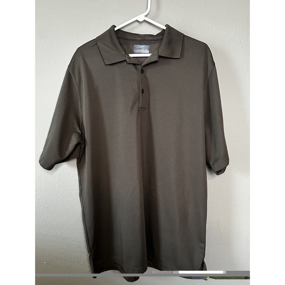 Gray Ribbed Sweat Wicking Golf Shirt Mens 2X